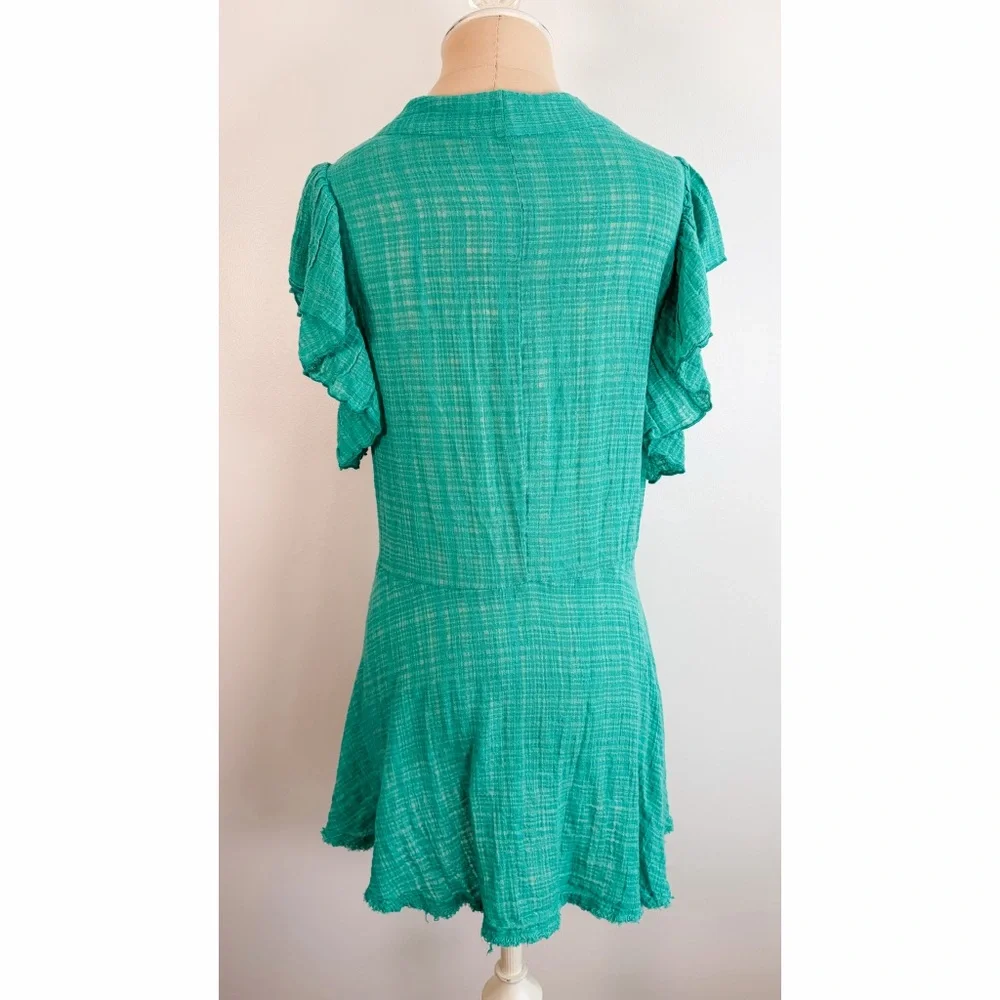Free People One Angie Textured Gauze Front Tie Boho Top - Picture 4 of 15